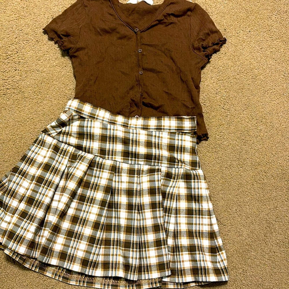 Skirt (sz. 8) and shirt set (sz. 12)
